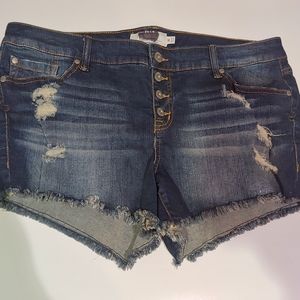 Torrid Size 16 Jean Shorts Distressed Frayed Hem